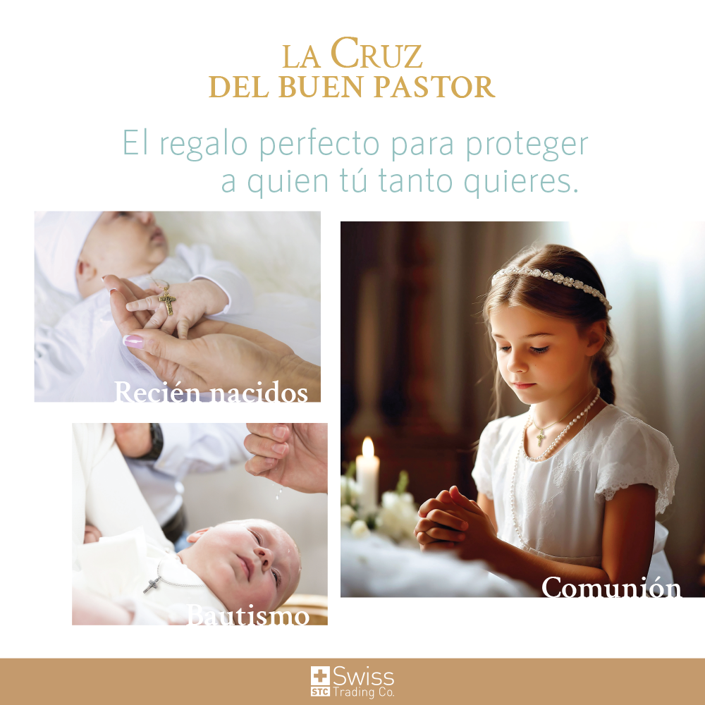 Cruz Buen Pastor Platino