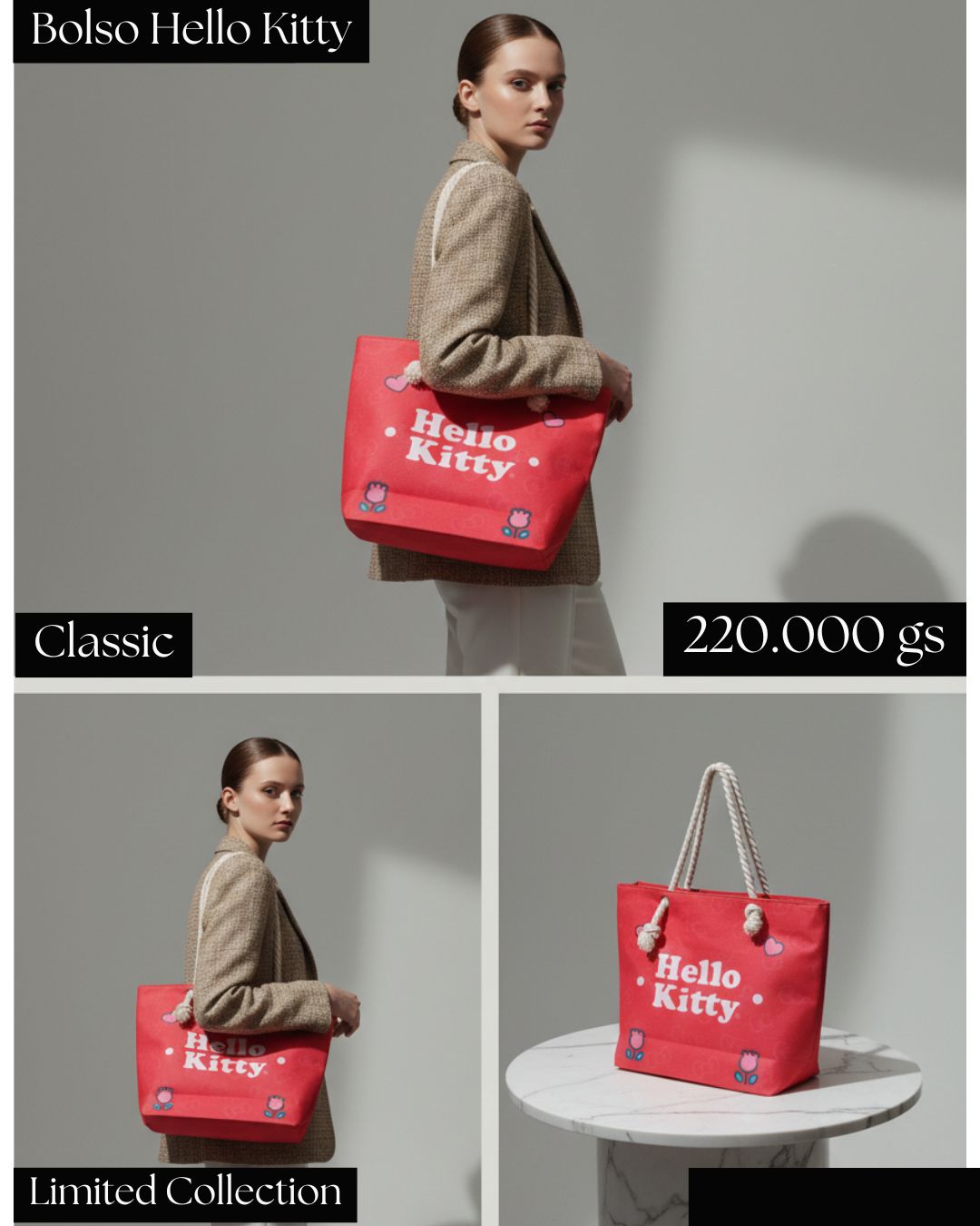 🎀Bolso Hello Kitty Classic Rojo