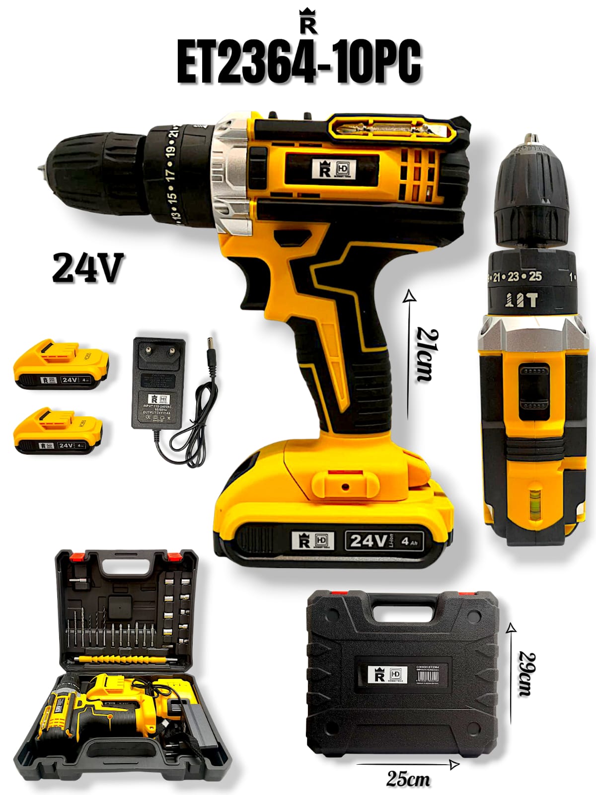 TALADRO INALAMBRICO KIT 10 PIEZAS