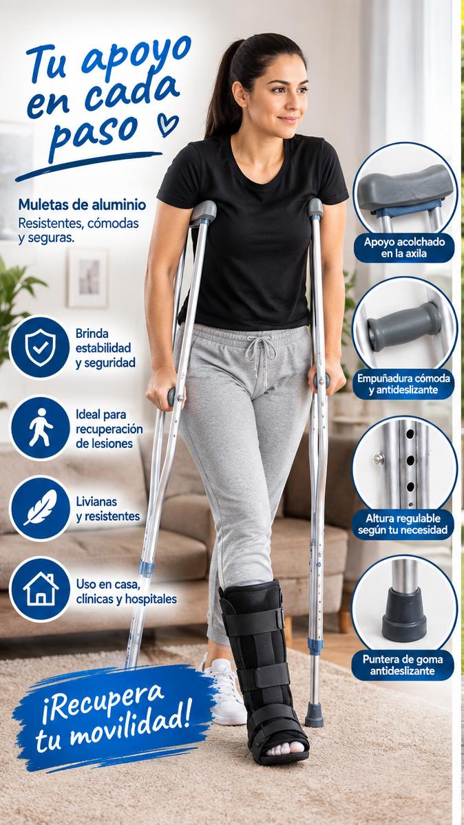 Par de muletas regulables de aluminio