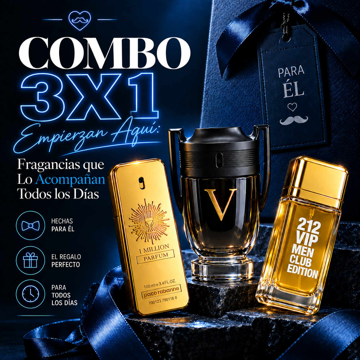 Combo 3x1 ? Pack de 3 Perfumes/Masculino